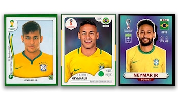 Figuritas Neymar, Buffon, Henry, Matthaus e Iniesta