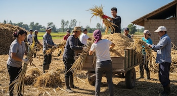 Implementar materiales de origen agrícola