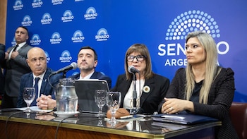 Conferencia de Patricia Bullrich en el Senado por la Ley de Tierras
