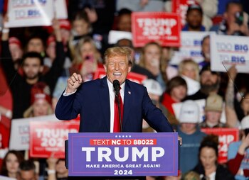 Trump logró una nueva victoria en los caucus republicanos celebrados en Idaho, Missouri y Michigan. (REUTERS/Jonathan Drake)