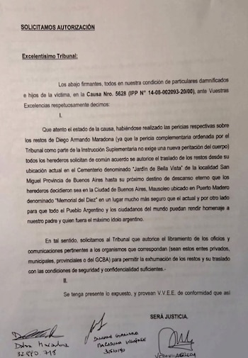 El documento que presentaron las