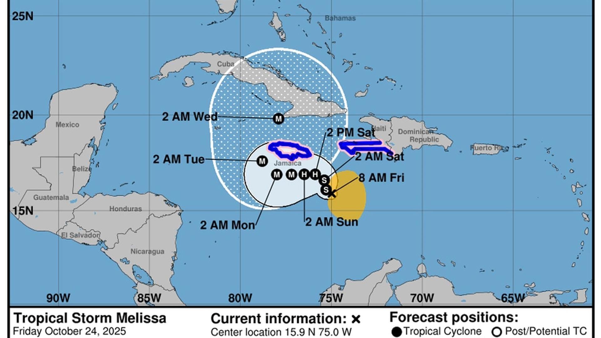 El paso de la tormenta tropical ‘Melissa’ deja tres muertos y cinco heridos en Haití mientras va ganando fuerza