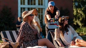 Wanda Nara filmando en Uruguay