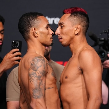 El careo de Kevin Borjas y Andre Lima. Crédito: UFC en español.