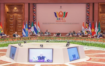 Los líderes de los BRICS aprobaron por unanimidad la Declaración de Nueva Delhi 2026 (EFE/EPA/Ministerio de Exteriores de India)