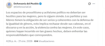 La Defensoría del Pueblo señaló