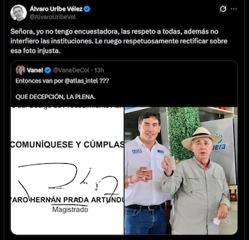 Álvaro Uribe - crédito @AlvaroUribeVel/X