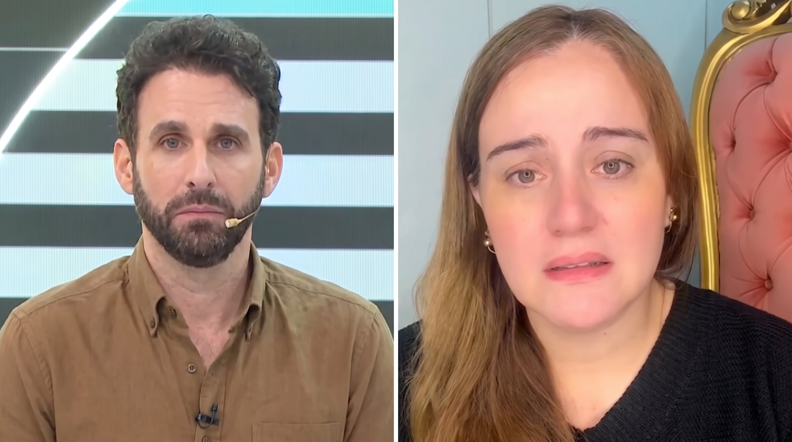 El presentador Rodrigo González y la periodista Lourdes Sacín figuran en una imagen dividida tras las disculpas emitidas por el conductor de televisión. (Imagen Ilustrativa Infobae)