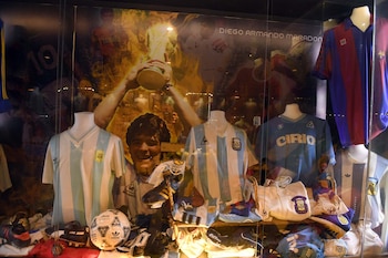 El sector dedicado a Diego Armando Maradona del Museo Legends (Maximiliano Luna)