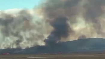 El fuego afecta una extensa superficie de totorales en las orillas del lago Titicaca, entre Huata y Paucarcolla. Captura de pantalla