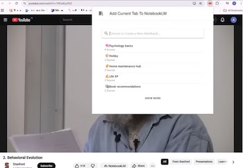 Existe una extensión que te permite conectar YouTube con Gemini Notebook. (Google)
