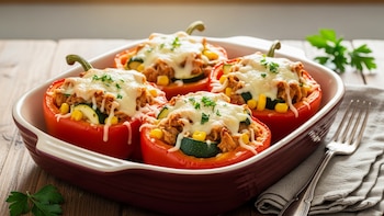 Cómo hacer pimientos rellenos de pollo y verduras: una receta sencilla y versátil con ingredientes al alcance de la mano