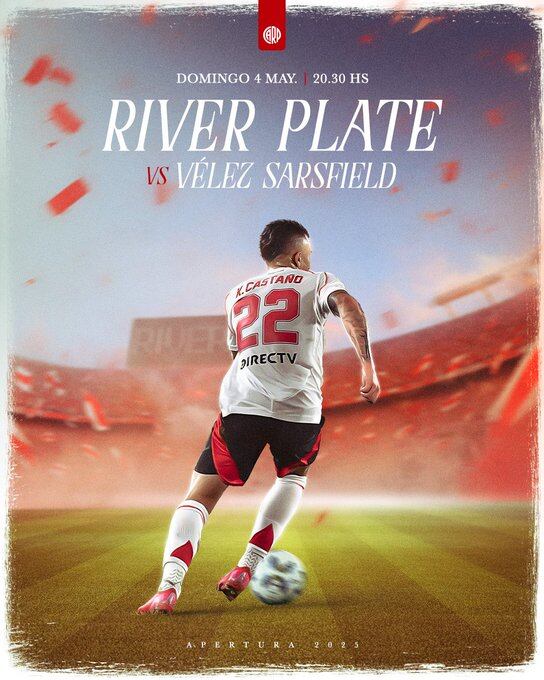 River Plate recibirá a Vélez Sarsfield por la Liga Porfesional de Argentina 2025
