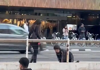 Una mujer pasea a un