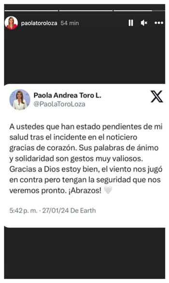 Luego del incidente, la presentadora