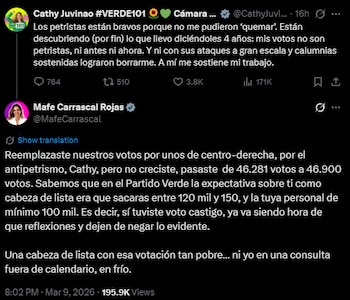 Mafe Carrascal cuestionó el crecimiento