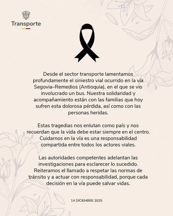 El Ministerio de Transporte exhorta