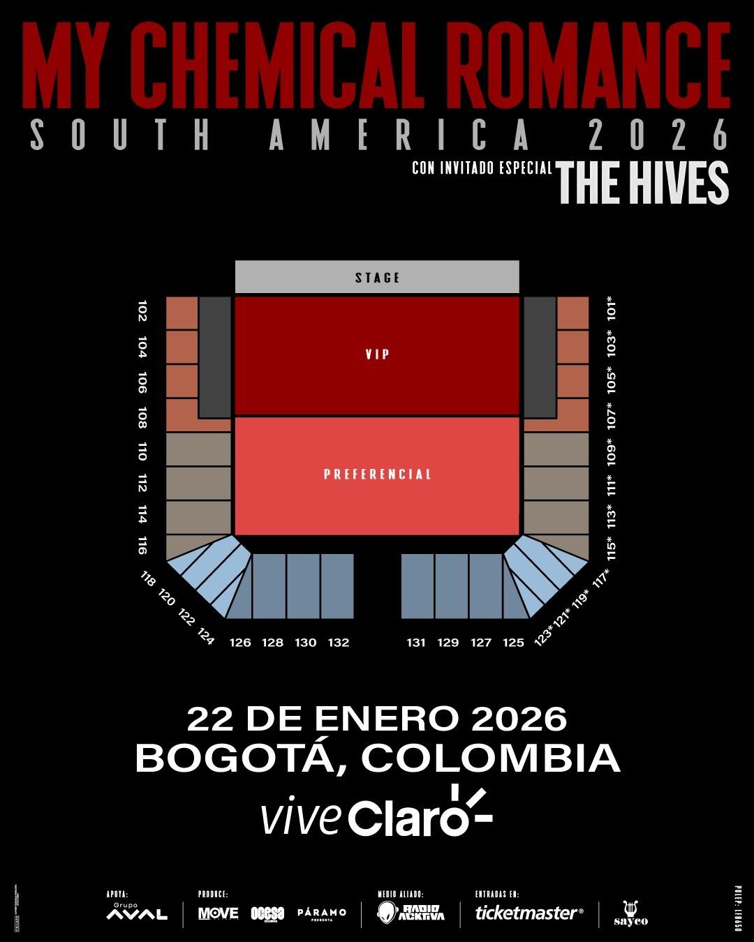 The Hives, reconocidos por su estilo punk garage, se presentarán como banda invitada - crédito @musictrendscol/X