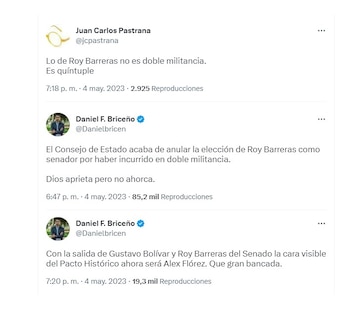 En Twitter se comentó la noticia de la nulidad de la elección de Roy Barreras como senador. Twitter.