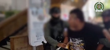 El momento en el que la Policía Nacional realiza la captura de alías Téllez - crédito Policía Nacional