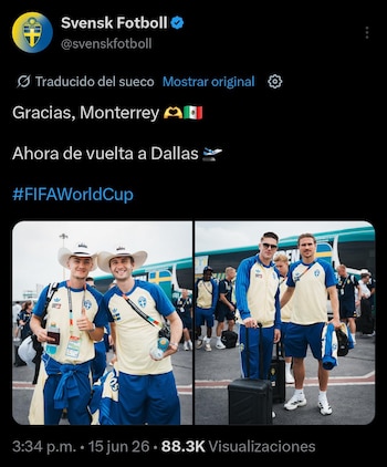 Tras la goleada, la delegación sueca publicó un mensaje dirigido a la afición mexicana, donde agradeció la hospitalidad recibida durante su paso por el país (captura de pantalla)