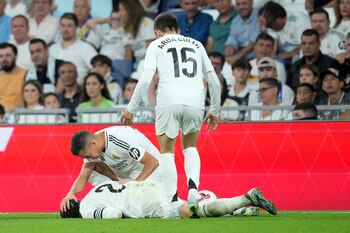 Dani Carvajal tras lesionarse durante