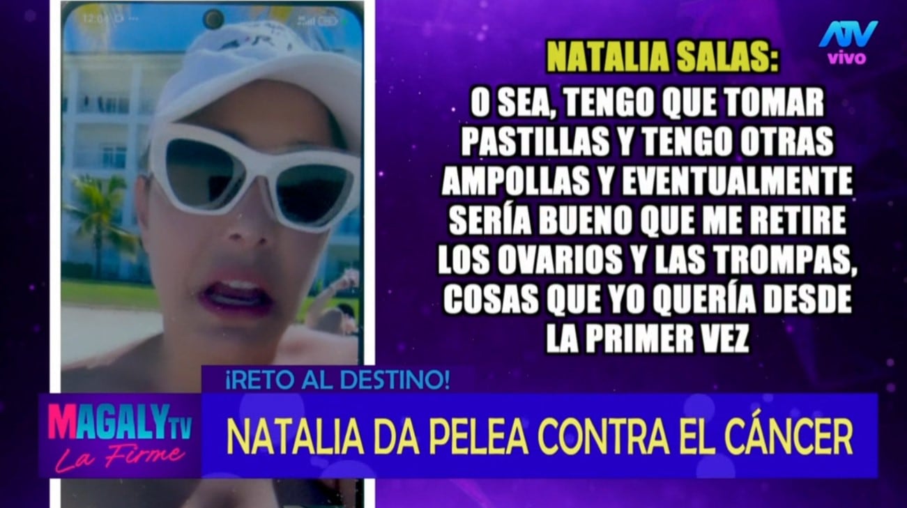 Magaly Medina sobre Natalia Salas: “Nos ha vuelto a asustar, pero sabemos que vencerá otra vez al cáncer”. Infobae Perú / Captura TV - Magaly TV La Firme