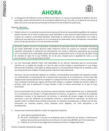 La convocatoria del Ministerio de