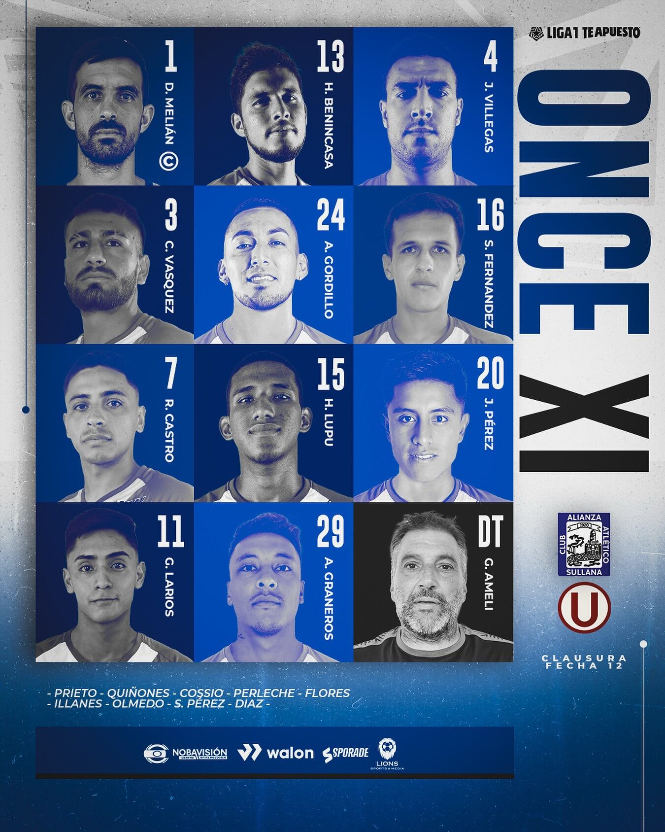 Once de Alianza Atlético.