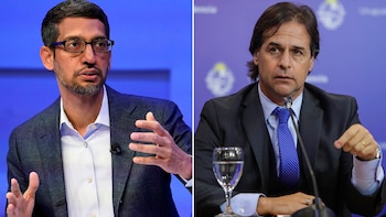 Sundar Pichai y Luis Lacalle