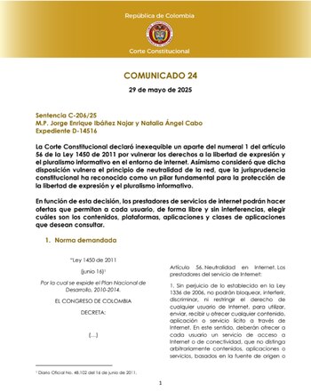 La Corte, a través de