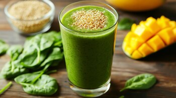 El licuado de espinaca, quinoa