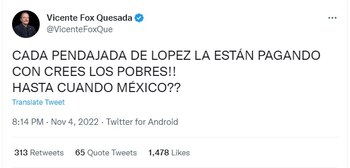 El expresidente realizó un serie