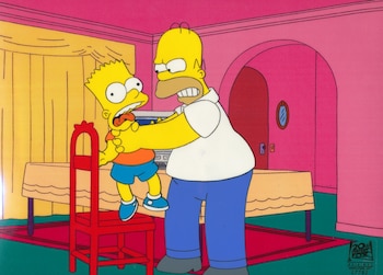 Homer estrangula a Bart en