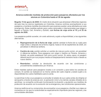 Avianca es la aerolínea más importante de Colombia - crédito Avianca