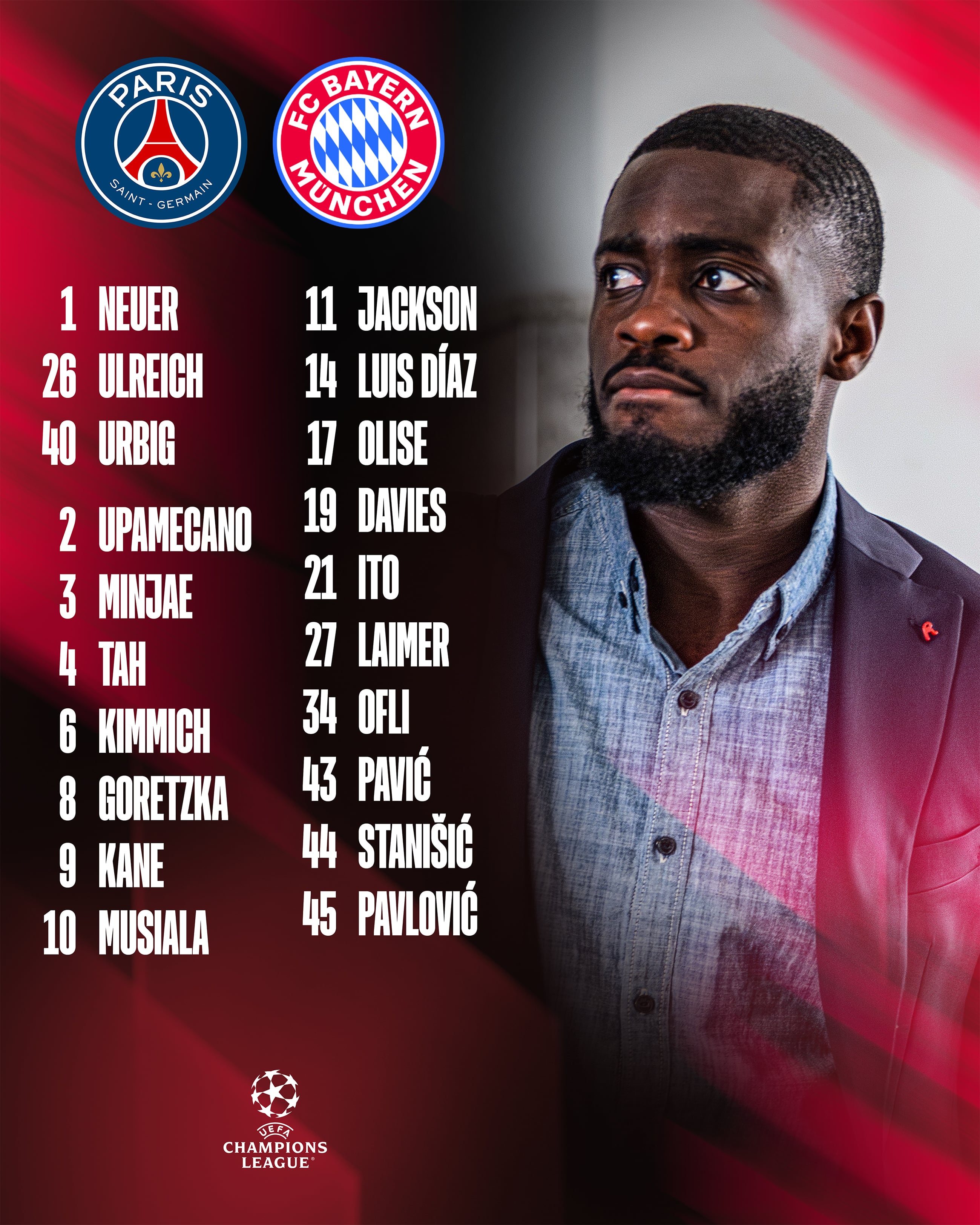 Dayot Upamecano lidera la lista de convocados para los