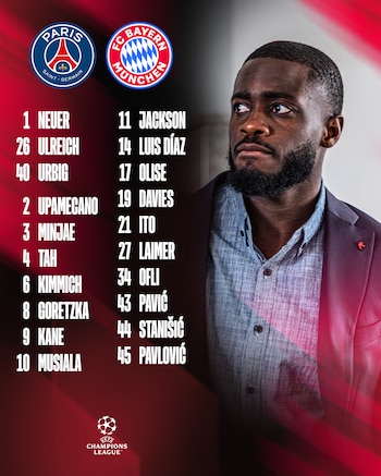 Dayot Upamecano lidera la lista de convocados para los "Gigantes de Baviera"-crédito @FCBayernES/X