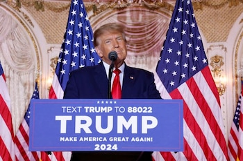 Donald Trump anunciando su candidatura