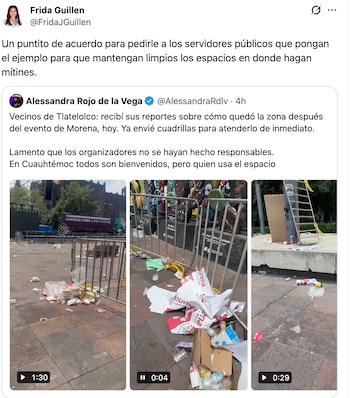 La diputada local pide a los servidores públicos ejemplifica la limpieza de las zonas históricas de la CDMX.