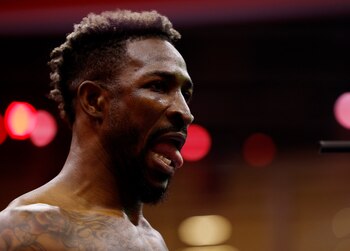 Boxing - Saul 'Canelo' Alvarez vs William Scull - Undisputed Super Middleweight Championship - ANB Arena, Riyadh, Saudi Arabia - May 3, 2025 William Scull makes his ring walk entrance ahead of his super middleweight fight against Saul 'Canelo' Alvarez REUTERS/Hamad I Mohammed
