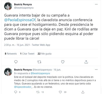 (Foto: Twitter/@beatrizapereyra)
