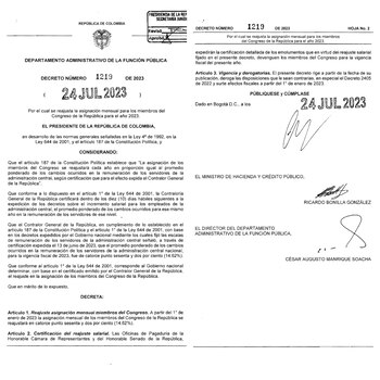 Por medio del decreto 1219