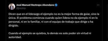 José Manuel Restrepo, exministro de