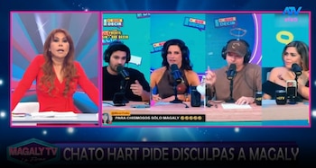 Mario Hart admitiu que confundiu Magaly Medina com a polêmica sobre seu casamento com Korina Rivadeneira. Captação: Magaly TV La Firme.