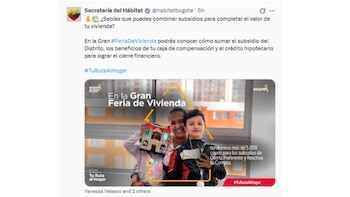 Las mujeres cabezas de hogar lideraron en la Gran Feria de Vivienda - crédito @habitatbogota/X