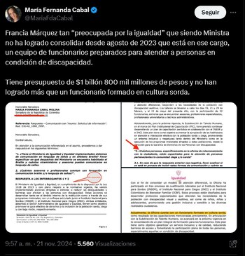 María Fernanda Cabal denunció la