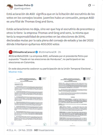 El presidente Gustavo Petro se