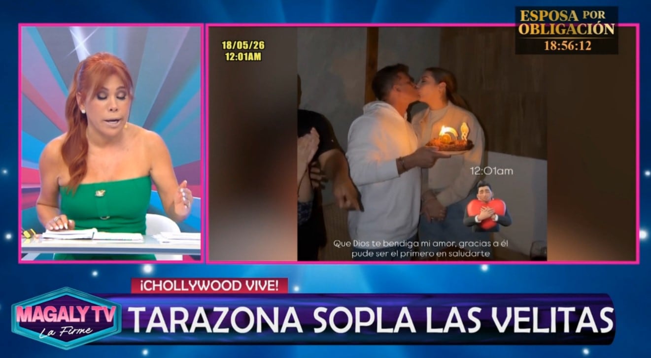 Magaly cuestiona posible embarazo de Karla Tarazona por su relación con Christian Domínguez. Captura: Magaly TV La Firme.
