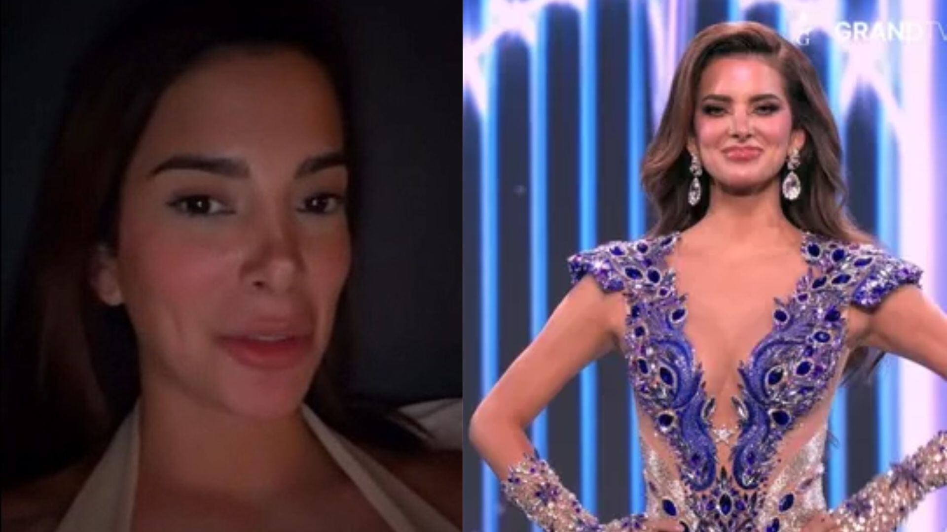 Suheyn Cipriani aparece en una entrevista y luego desfilando en el MGI All Stars, donde reveló que su vestido de gala se rompió momentos antes de salir al escenario.