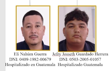 Los dos sospechosos fueron encontrados heridos y bajo custodia policial en un hospital de Izabal, Guatemala. (FOTO: La Tribuna)